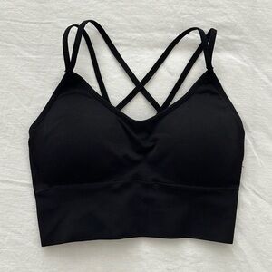 NVGTN Black Flourish Sports Bra